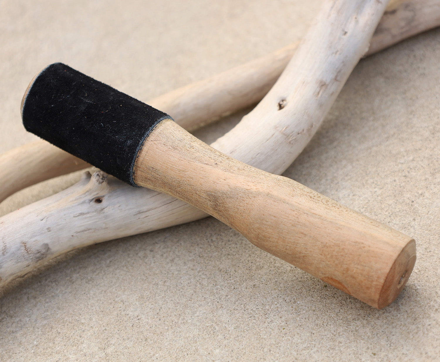 Tibetan Hand Carved Easy Play Suede 2 In 1 Wooden Singing Bowl Striker Beater Mallet