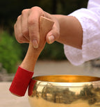 Tibetan Hard Wood Easy Play Singing Bowl Leather-Wrapped Striker, Mallet - DharmaObjects