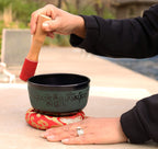 Tibetan Singing Bowl Complete Set Buddhist Om Mani Mantra With Mallet and Cushion ~ For Meditation, Chakra Healing, Prayer, Yoga - DharmaObjects