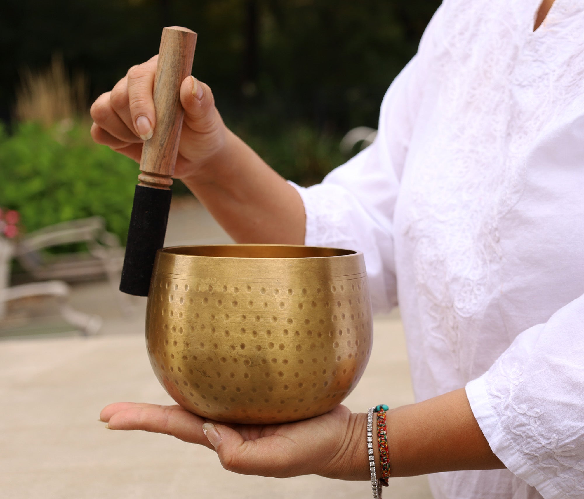Tibetan 5.5" Pro Deep Meditation Singing Bowl Complete Set ~ Yoga, Mindfulness, Spiritual & Chakra Healing ~ - DharmaObjects