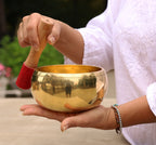 Tibetan Extra Large Heavy Meditation Ring Gong Singing Bowl With Mallet and Silk Cushion - DharmaObjects