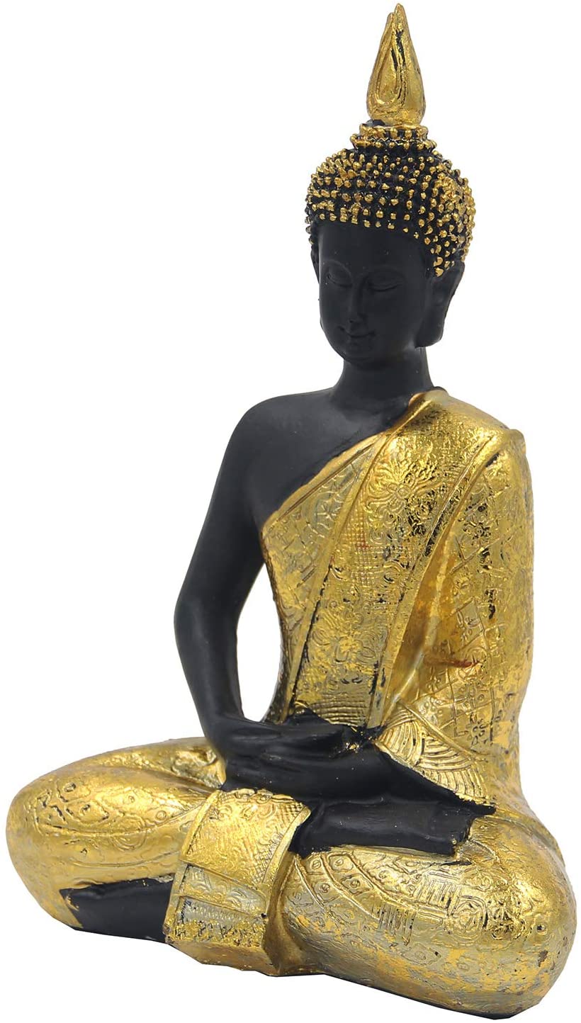 Golden Buddha Statue for Home Altar Shrine Meditation Room - DharmaObjects
