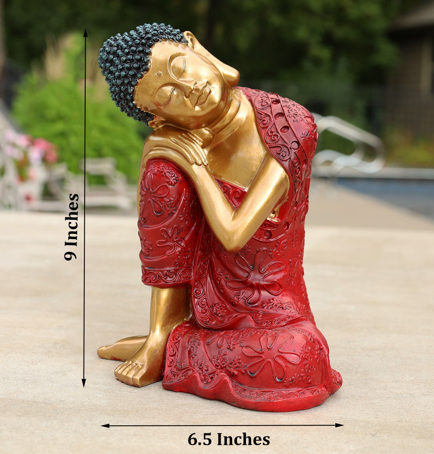 Napping Buddha Statue Asian Art Decor Cold Cast - DharmaObjects