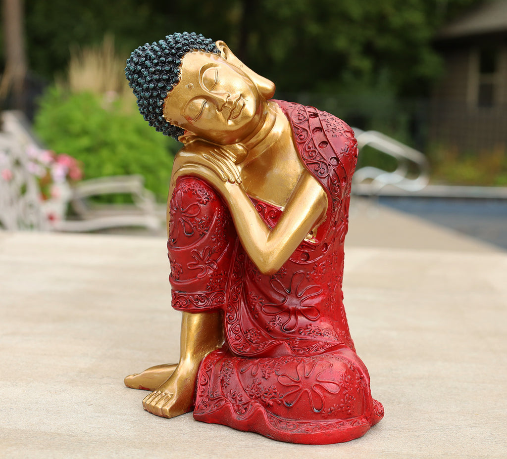 Napping Buddha Statue Asian Art Decor Cold Cast - DharmaObjects
