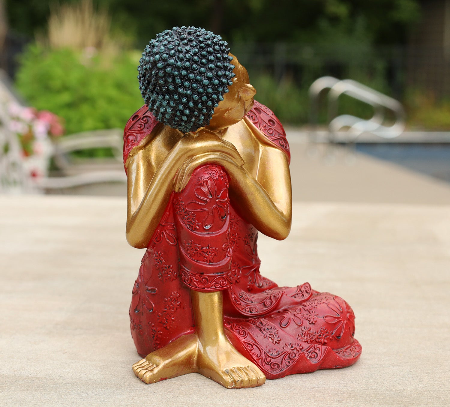 Napping Buddha Statue Asian Art Decor Cold Cast - DharmaObjects