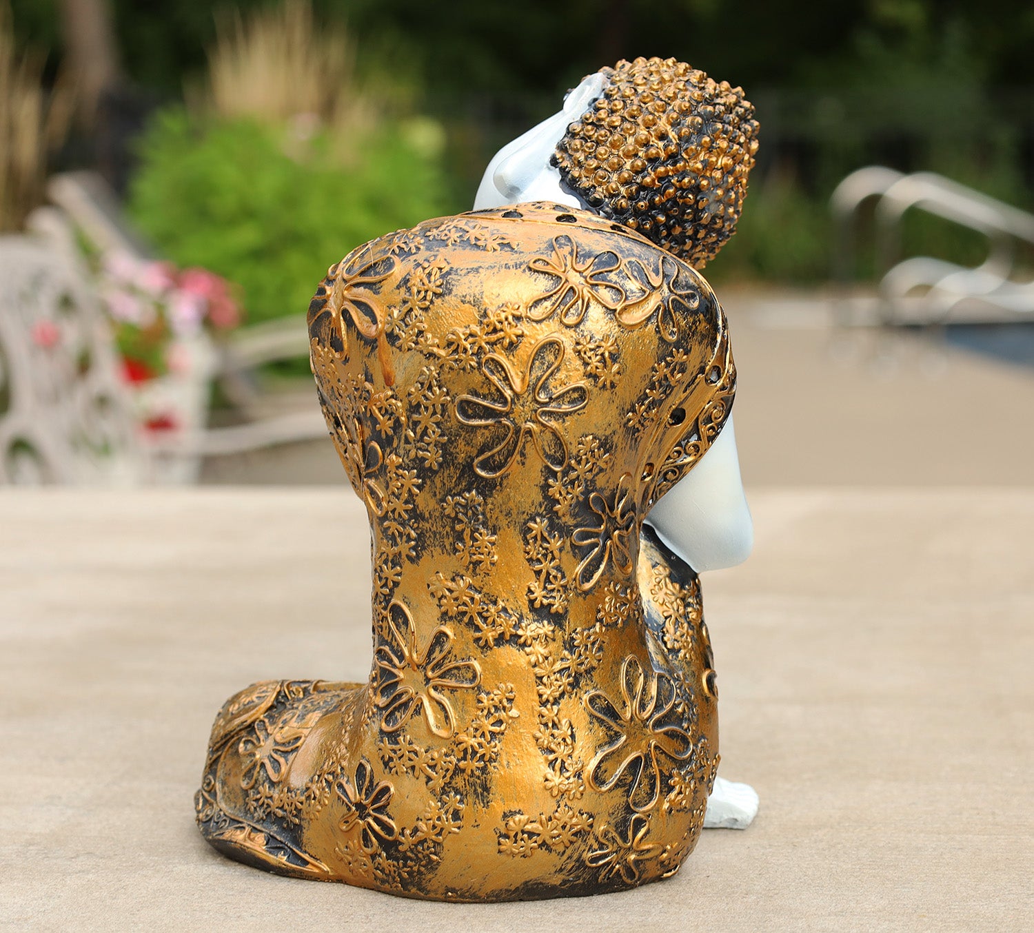 Napping Buddha Statue Asian Art Decor Cold Cast - DharmaObjects