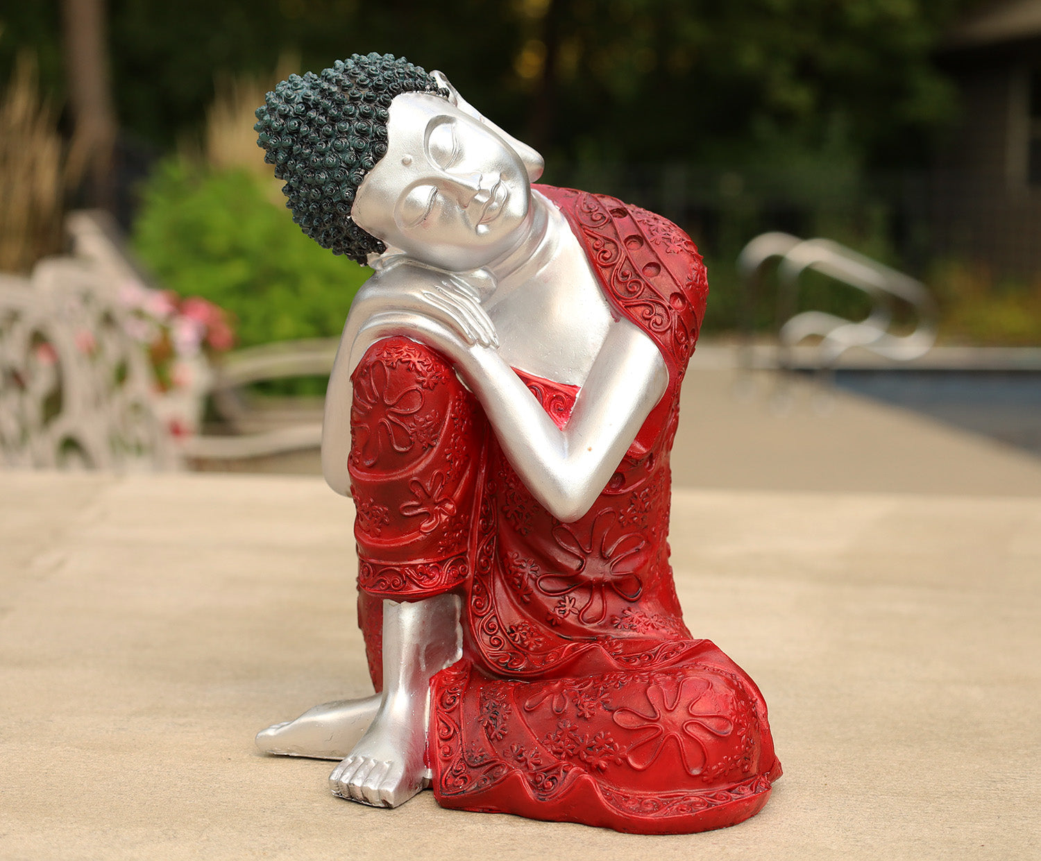 Napping Buddha Statue Asian Art Decor Cold Cast - DharmaObjects