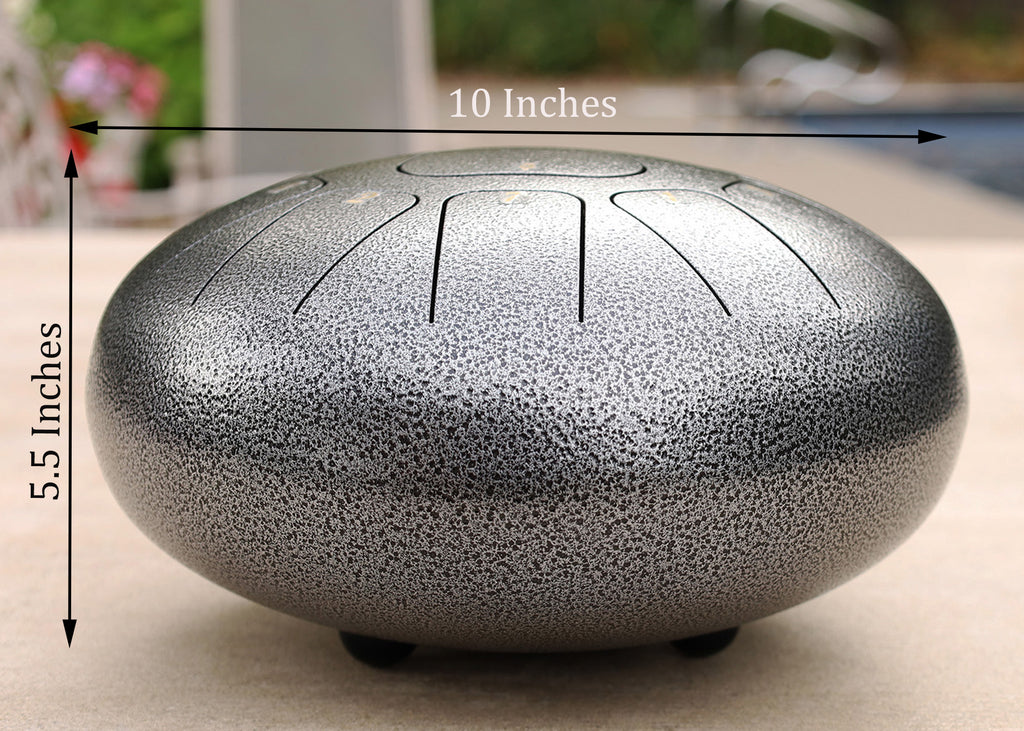 Steel Tongue Drum 11 Notes 10 Inches Tank Drum, Handpan Drum, Chakra Drum, Percussion with Padded Travel Bag and Mallets
