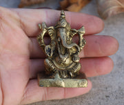 Ganesh Ganesha Statue Hindu Elephant God of Success Solid Brass