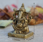 Ganesh Ganesha Statue Hindu Elephant God of Success Solid Brass
