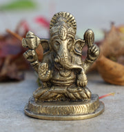 Ganesh Ganesha Statue Hindu Elephant God of Success Solid Brass