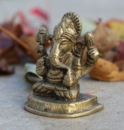 Ganesh Ganesha Statue Hindu Elephant God of Success Solid Brass