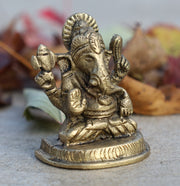 Ganesh Ganesha Statue Hindu Elephant God of Success Solid Brass