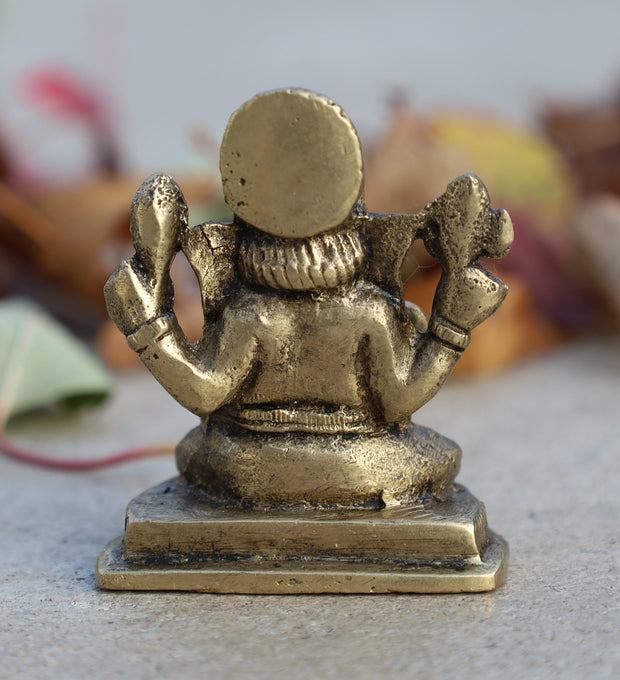 Ganesh Ganesha Statue Hindu Elephant God of Success Solid Brass