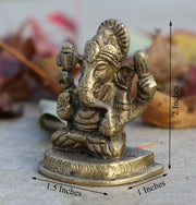 Ganesh Ganesha Statue Hindu Elephant God of Success Solid Brass