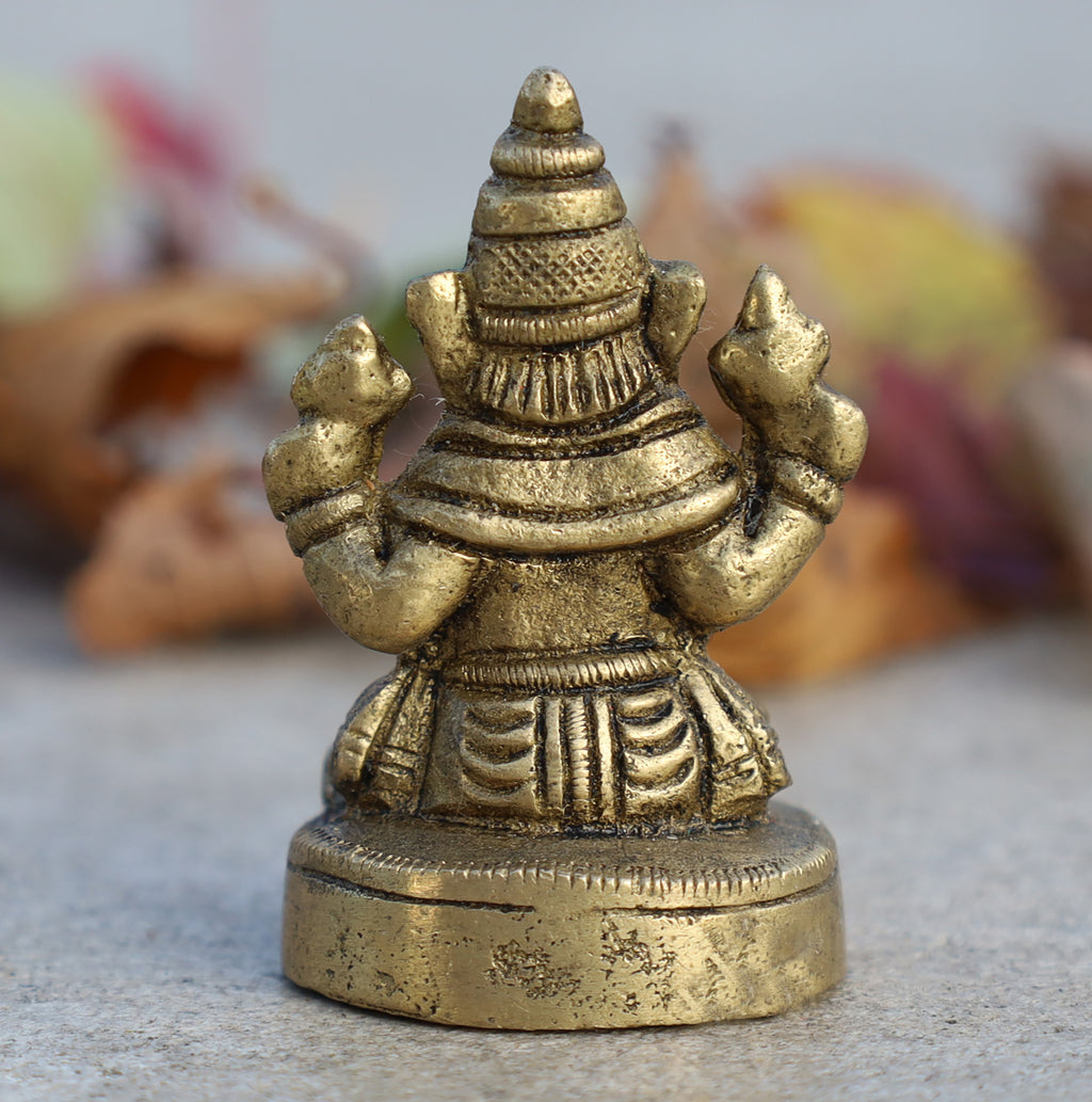 Ganesh Ganesha Ganpati Statue Hindu Elephant God of Success Solid Brass - DharmaObjects