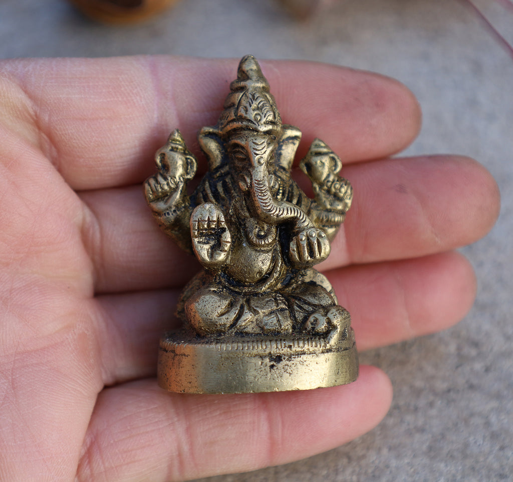 Ganesh Ganesha Ganpati Statue Hindu Elephant God of Success Solid Brass - DharmaObjects