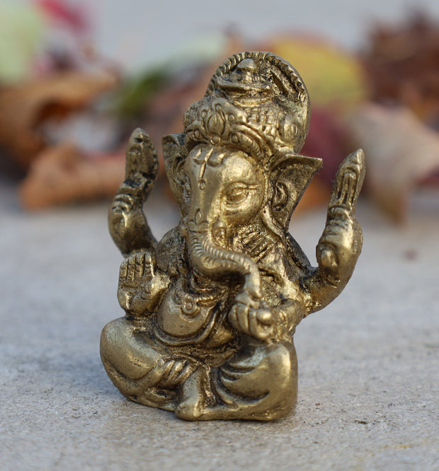 Ganesh Ganesha Statue Hindu Elephant God of Success Solid Brass