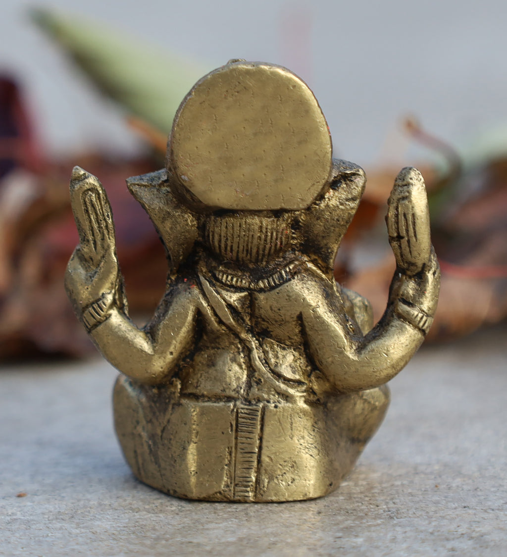 Ganesh Ganesha Statue Hindu Elephant God of Success Solid Brass
