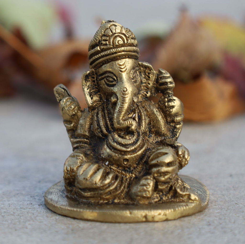 Ganesh Ganesha Ganpati Statue Hindu Elephant God of Success Solid Brass - DharmaObjects