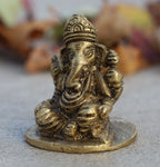 Ganesh Ganesha Ganpati Statue Hindu Elephant God of Success Solid Brass - DharmaObjects