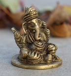 Ganesh Ganesha Ganpati Statue Hindu Elephant God of Success Solid Brass - DharmaObjects
