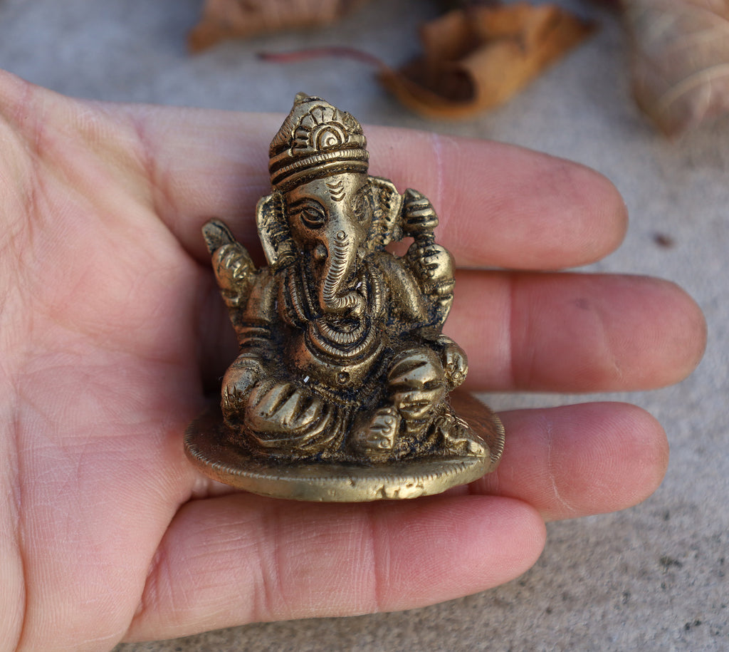 Ganesh Ganesha Ganpati Statue Hindu Elephant God of Success Solid Brass - DharmaObjects