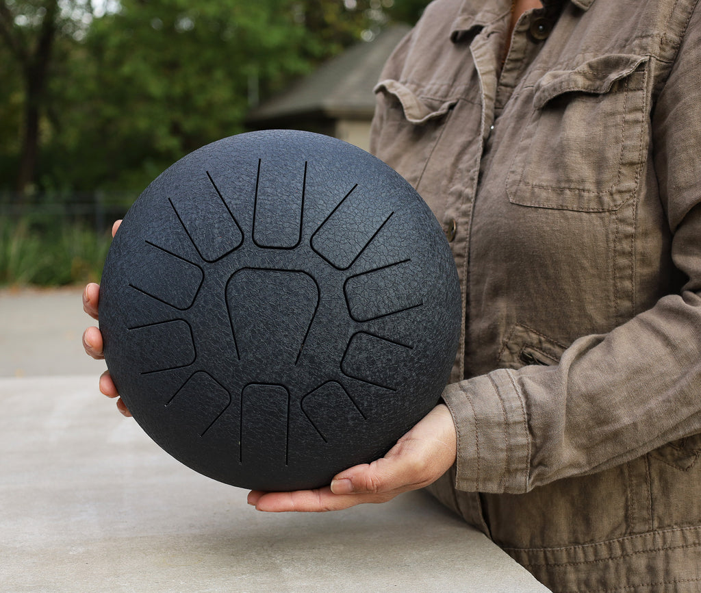 Steel Tongue Drum 11 Notes 10 Inches Tank Drum, Handpan Drum, Chakra Drum, Percussion with Padded Travel Bag and Mallets