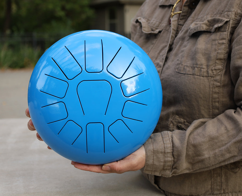 Steel Tongue Drum 11 Notes 10 Inches Tank Drum, Handpan Drum, Chakra Drum, Percussion with Padded Travel Bag and Mallets