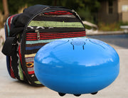 Chakra Steel Tongue Drum 10 Inches Tank Drum, Handpan Drum, Percussion with Padded Travel Bag and Mallets