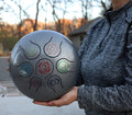 Chakra Steel Tongue Drum 10 Inches Tank Drum, Handpan Drum, Percussion with Padded Travel Bag and Mallets (Silver Gray)