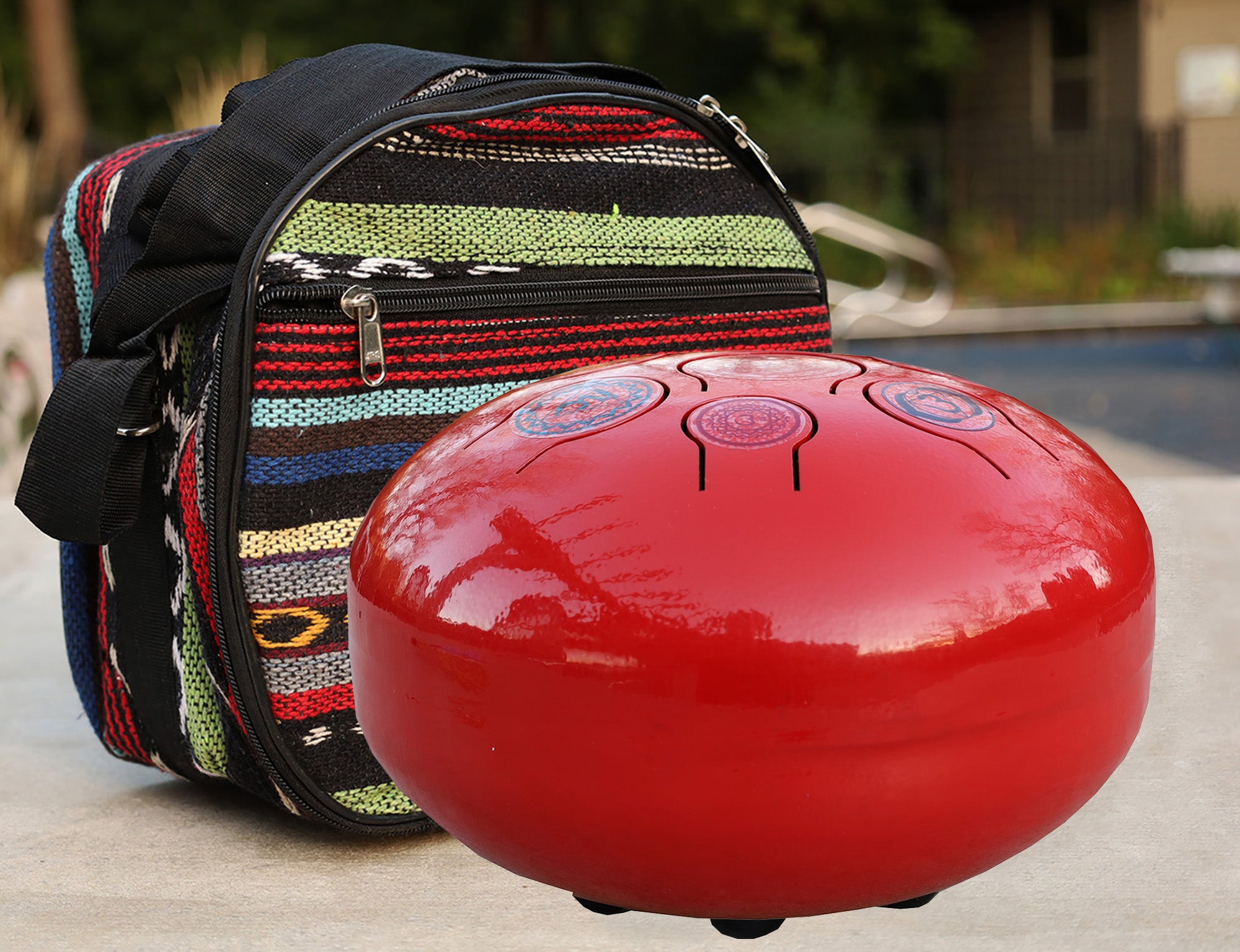 Chakra Steel Tongue Drum 10 Inches Tank Drum, Handpan Drum, Percussion with Padded Travel Bag and Mallets