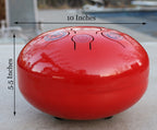 Chakra Steel Tongue Drum 10 Inches Tank Drum, Handpan Drum, Percussion with Padded Travel Bag and Mallets
