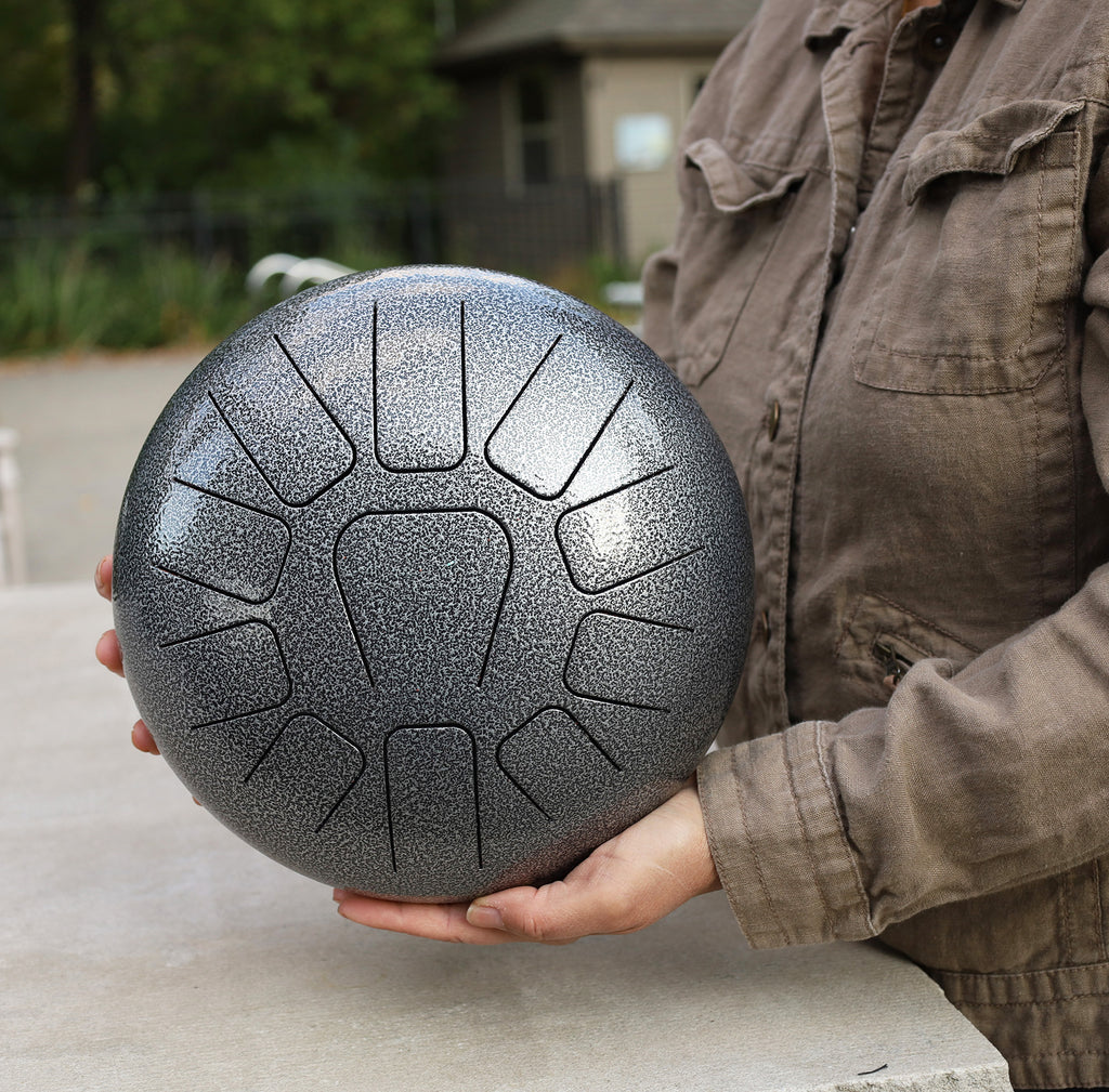 Steel Tongue Drum 11 Notes 10 Inches Tank Drum, Handpan Drum, Chakra Drum, Percussion with Padded Travel Bag and Mallets