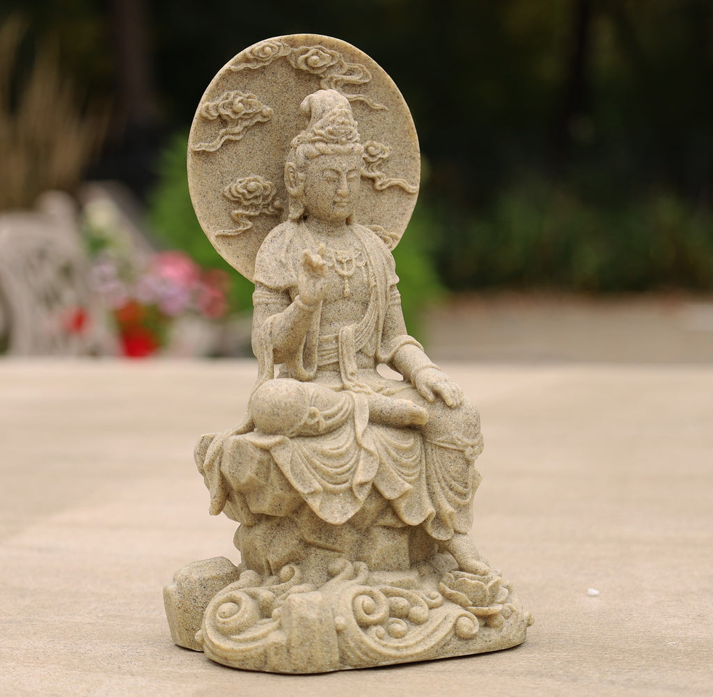 Kuan Yin Quan Yin Statue Female Buddha Blessing 8 Inches Tall - DharmaObjects