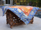 Tibetan Buddhist Lotus Silk Brocade Table Runner/Shrine Cover/Altar Cloth/Table Cover - DharmaObjects