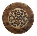 Hand Carved Wooden Round Meditation Table. Altar Table. Prayer Table. Puja. Shrine Table . Side or End Table 19 Inches High - DharmaObjects