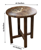 Hand Carved Wooden Round Meditation Table. Altar Table. Prayer Table. Puja. Shrine Table . Side or End Table 19 Inches High - DharmaObjects