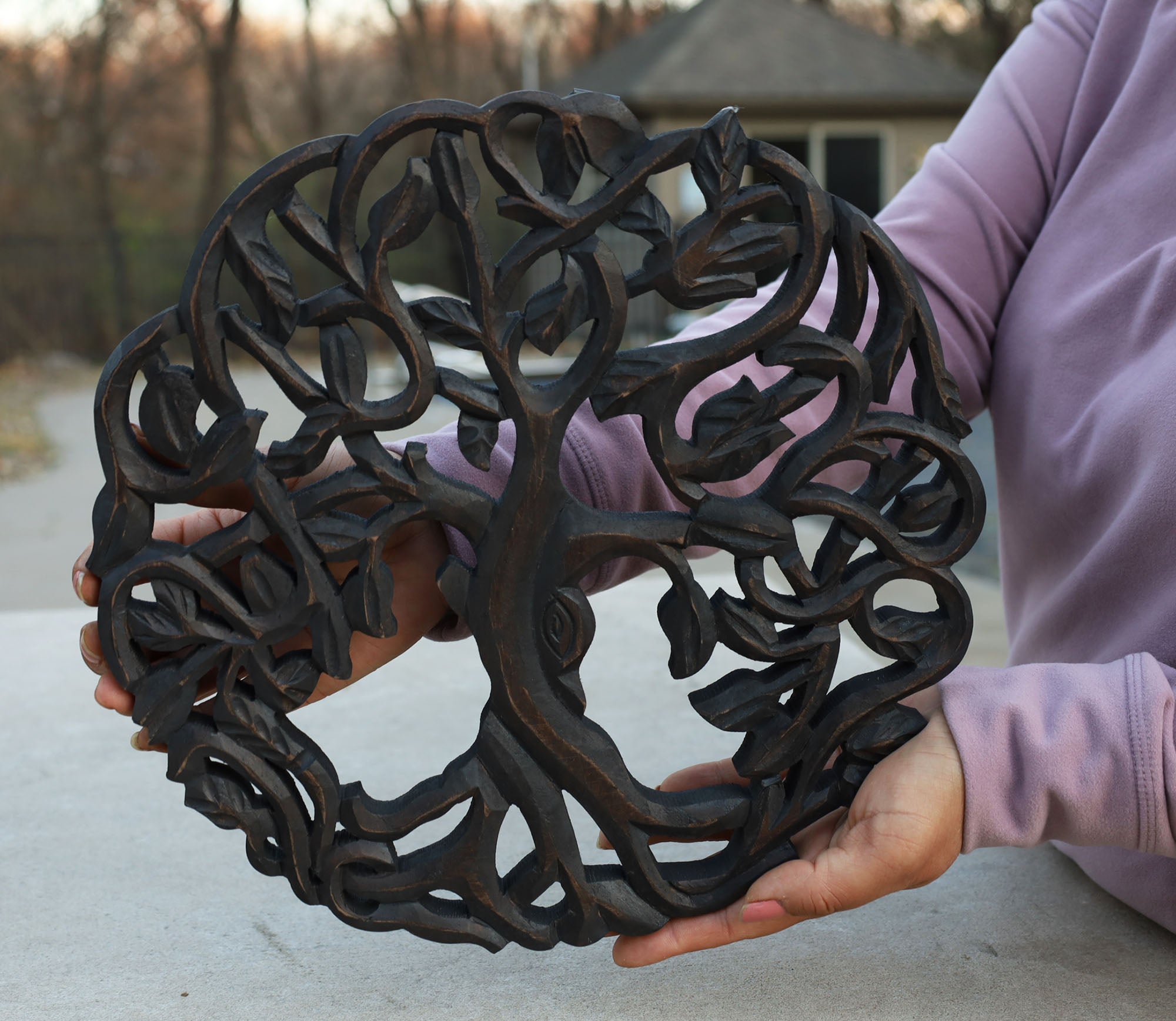 Handcrafted Wooden Celtic Tree of Life Wall Decor Hanging Art - DharmaObjects