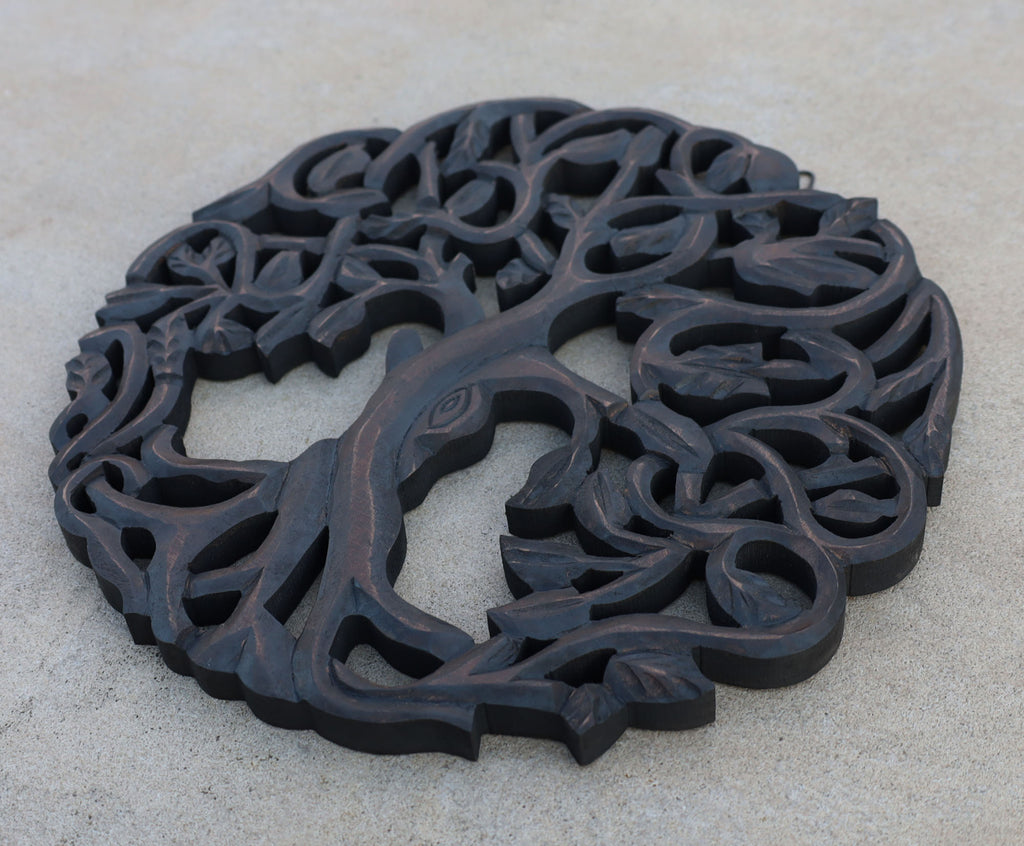 Handcrafted Wooden Celtic Tree of Life Wall Decor Hanging Art - DharmaObjects