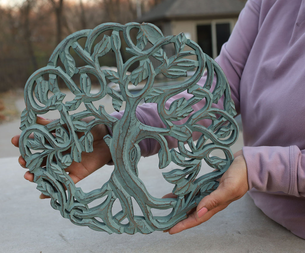 Handcrafted Wooden Celtic Tree of Life Wall Decor Hanging Art - DharmaObjects