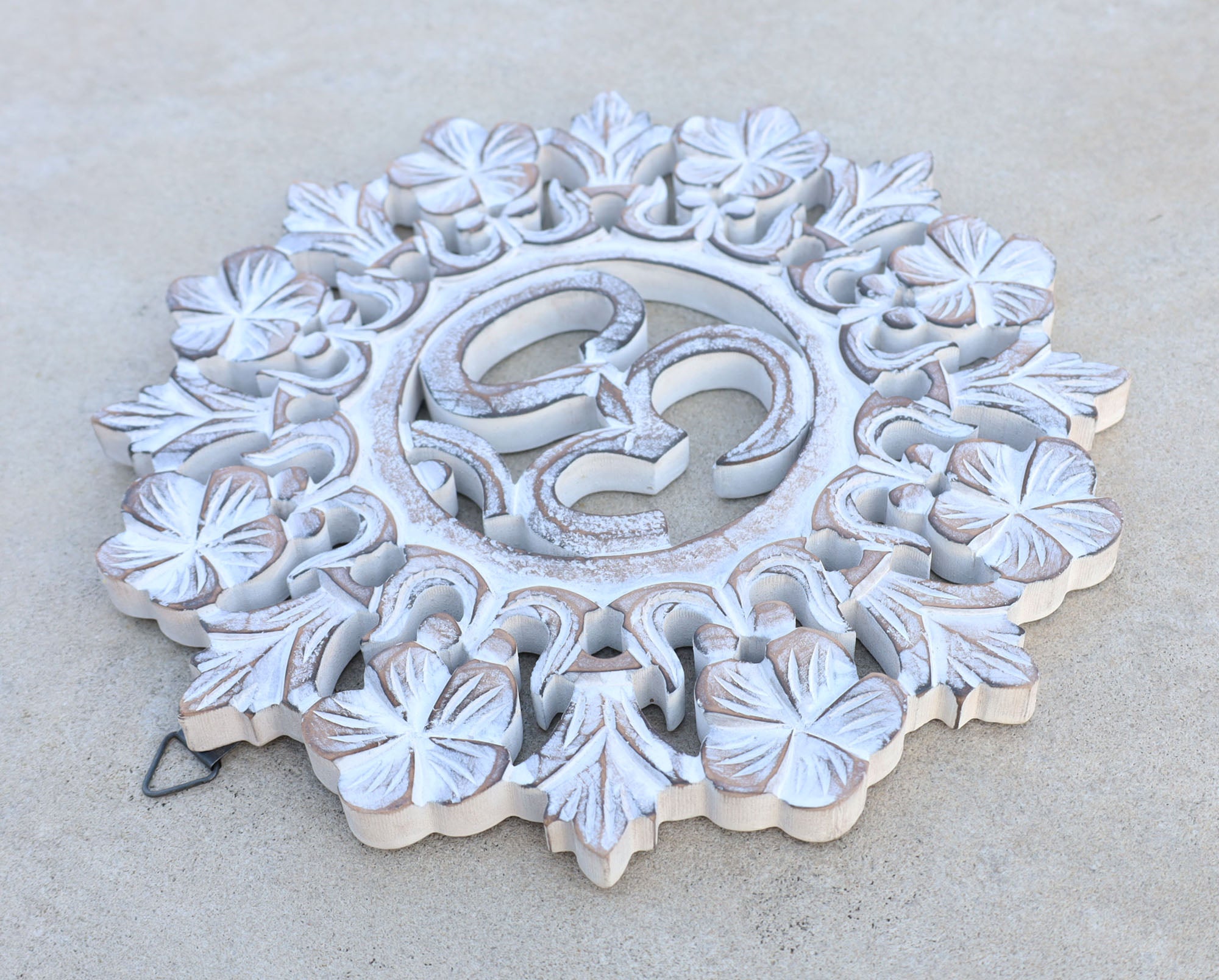 Handcrafted Wooden Om Wall Decor Hanging Art - DharmaObjects
