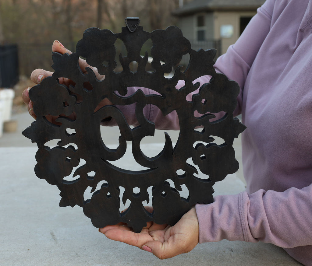 Handcrafted Wooden Om Wall Decor Hanging Art - DharmaObjects