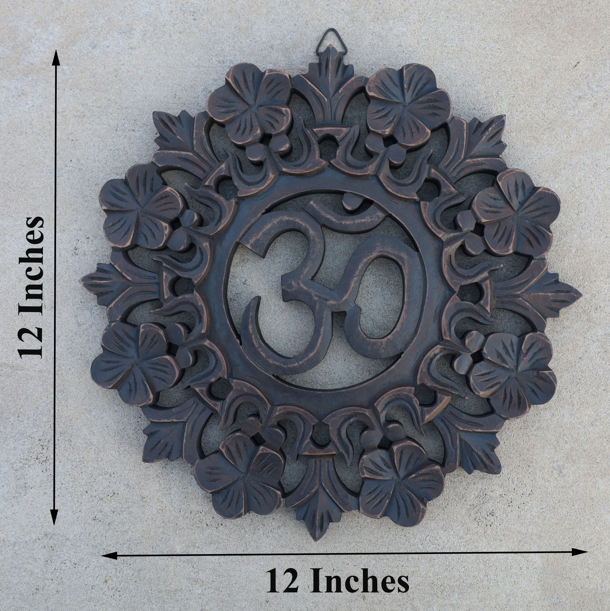 Handcrafted Wooden Om Wall Decor Hanging Art - DharmaObjects