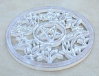 Handcrafted Triple Moon Decor For Home Blessings Protection Rustic Pagan Wiccan Wall Mounted Art - DharmaObjects