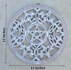 Handcrafted Triple Moon Decor For Home Blessings Protection Rustic Pagan Wiccan Wall Mounted Art - DharmaObjects