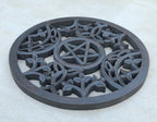 Handcrafted Triple Moon Decor For Home Blessings Protection Rustic Pagan Wiccan Wall Mounted Art - DharmaObjects