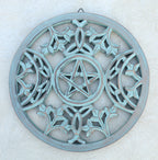 Handcrafted Triple Moon Decor For Home Blessings Protection Rustic Pagan Wiccan Wall Mounted Art - DharmaObjects