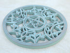 Handcrafted Triple Moon Decor For Home Blessings Protection Rustic Pagan Wiccan Wall Mounted Art - DharmaObjects