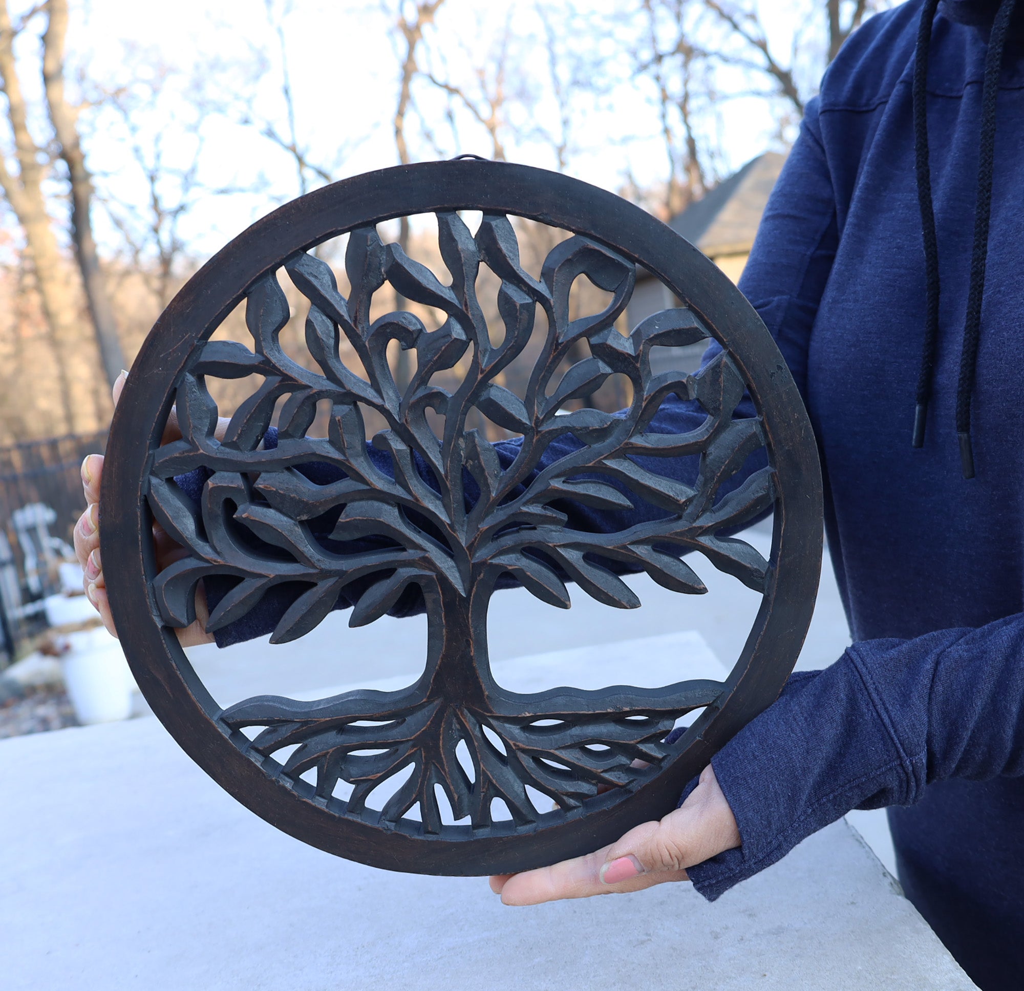 Handcrafted Wooden Tree of Life Wall Decor Hanging Art - DharmaObjects